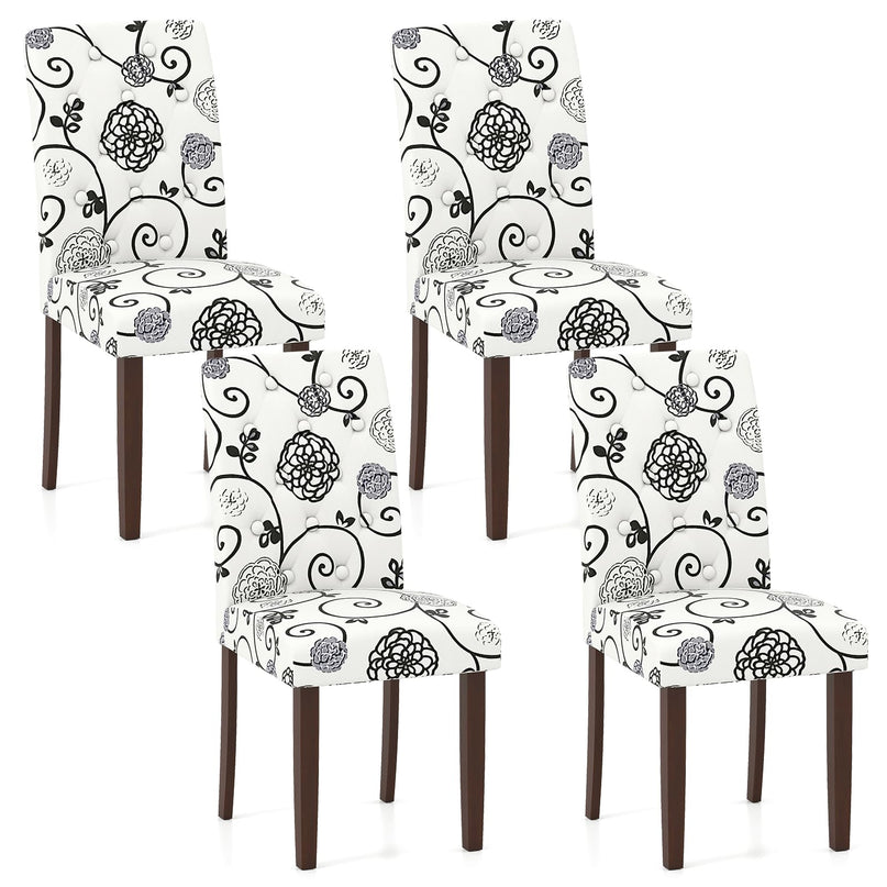 Giantex Tufted Dining Chairs Set of 2/4 Upholstered Kitchen Chairs