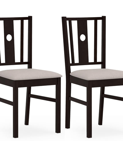 Giantex Upholstered Rubber Wood Dining Chairs Set of 2/4