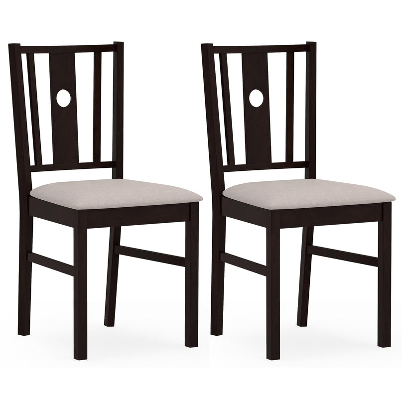 Giantex Upholstered Rubber Wood Dining Chairs Set of 2/4