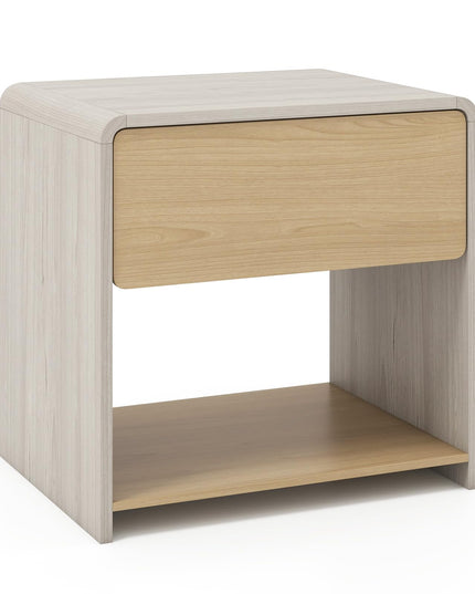 Giantex Modern Nightstand with Drawer Set of 1/2 Storage Open Shelf