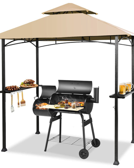 Giantex Grill Gazebo, 8ft x 5ft Grill Station with Canopy, Outdoor Grill Shelter Barbecue Tent