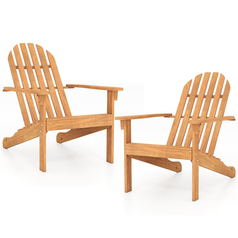 Giantex Adirondack Chair, Acacia Wood Fire Pit Chairs（1/2/4）
