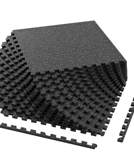 Giantex 0.4" Thick 24"x24" Interlocking Rubber Gym Floor Mats