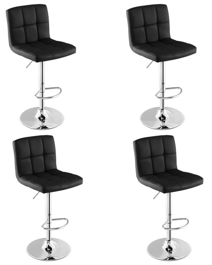 Giantex Bar Stool, Modern Swivel Adjustable Armless Barstools, Square Counter Height PU Leather Bar Stools