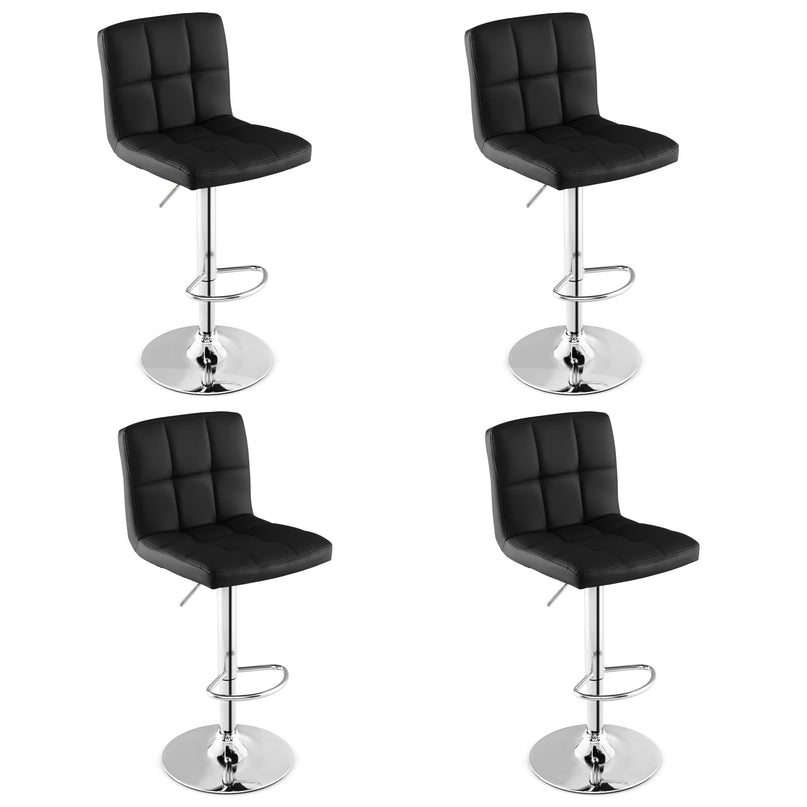 Giantex Bar Stool, Modern Swivel Adjustable Armless Barstools, Square Counter Height PU Leather Bar Stools
