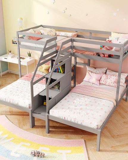 Giantex Twin Over Twin & Twin Bunk Bed for Kids Teens