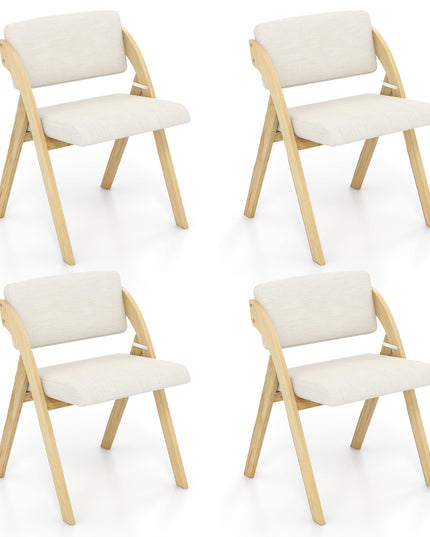 Giantex Folding Dining Chairs Set, Portable Kitchen Chairs with Padded & Seat Backrest