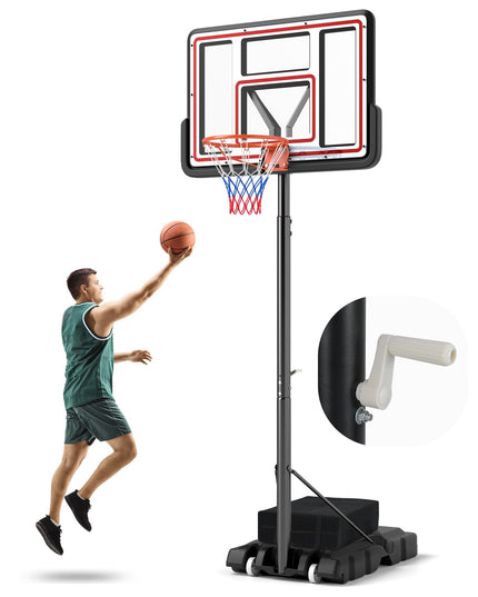 Giantex Portable Basketball Hoop Outdoor - 7.4-10 FT Height Adjustable Basketball Goal System