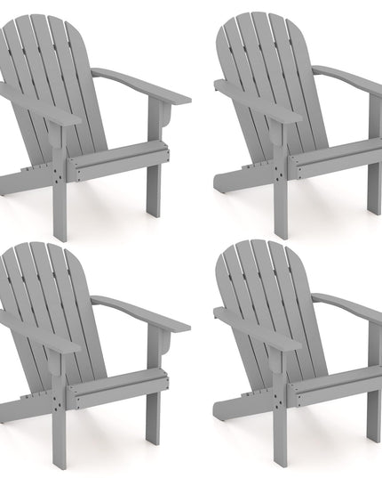 Giantex Acacia Wood Adirondack Chair Set of 1/2/4, Outdoor Fire Pit Chair with 105° Inclined Seat