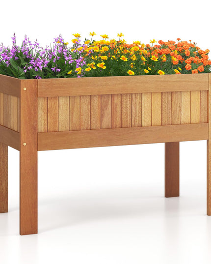 Giantex Wooden Raised Garden Bed, Solid Wood Elevated Planter Box w/Legs, 35”Lx 16”Wx24”H