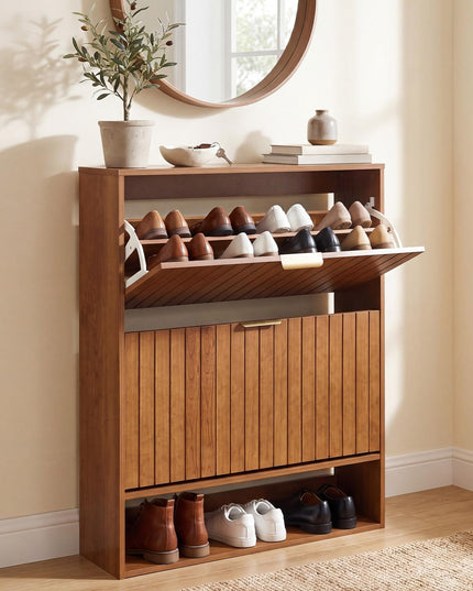 Giantex Shoe Storage Cabinet with 2 Flip Drawers