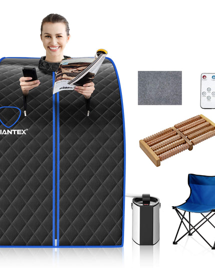 Giantex Portable Steam Sauna, Personal Therapeutic Sauna for Detox, Temperature & Timer Adjustable