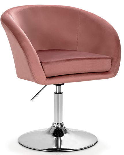 Height Adjustable Modern Velvet Makeup Chair with Chrome Frame