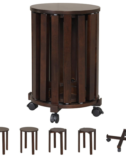 Giantex Stackable Stools Set of 4 Solid Wood Nesting Stools