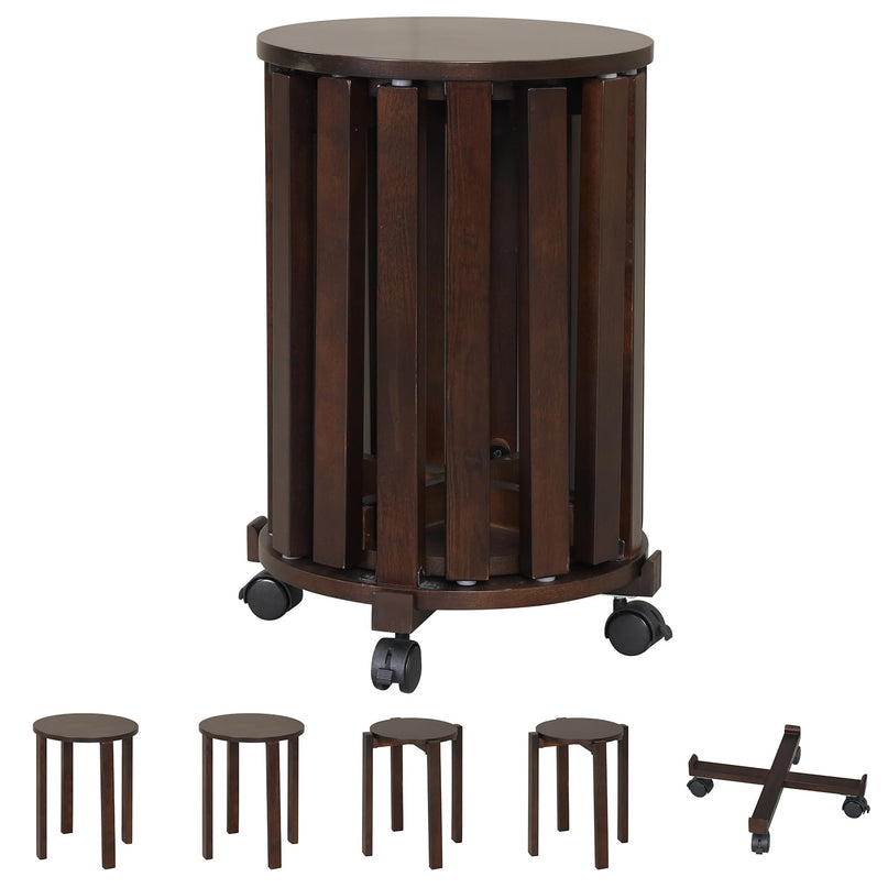 Giantex Stackable Stools Set of 4 Solid Wood Nesting Stools