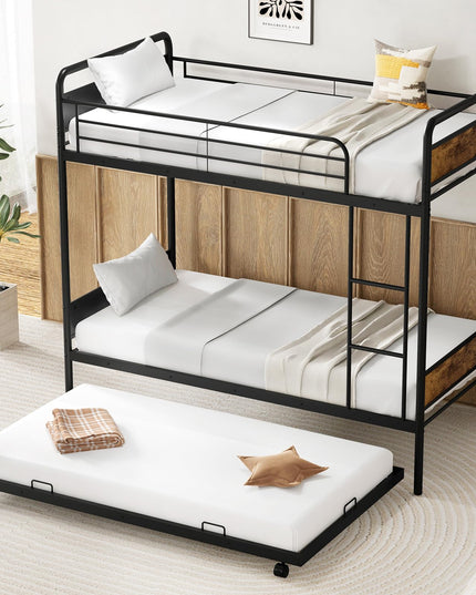 Giantex Metal Twin Over Twin Bunk Bed with Trundle