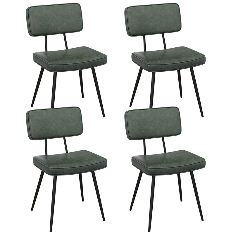 Giantex PU Leather Dining Chairs Set of 2/4, Upholstered Kitchen Chairs w/Padded Backrest & Seat, Metal Legs