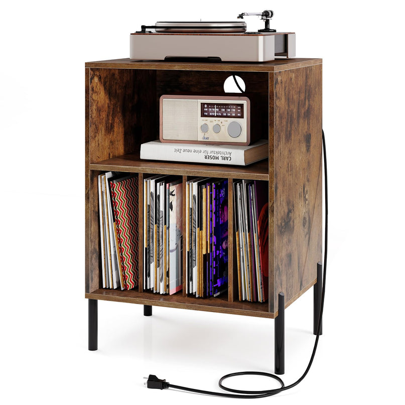 Giantex Record Player Stand with Charging Station