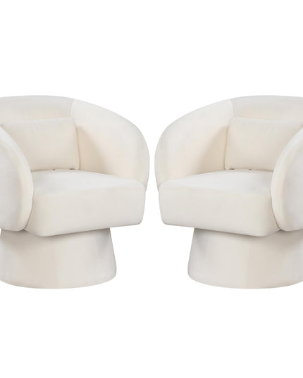 Giantex Fauteuil pivotant en velours - Fauteuil de salon