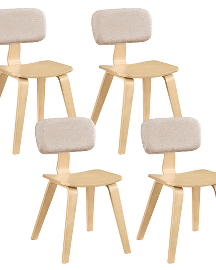 Giantex Rubber Wood Dining Room Chairs with Teddy Velvet Padded Backrest & Ergonomic Seat