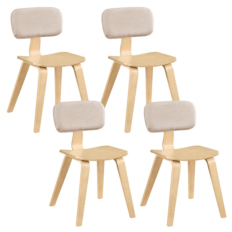 Giantex Rubber Wood Dining Room Chairs with Teddy Velvet Padded Backrest & Ergonomic Seat