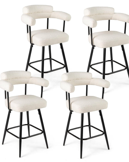 Giantex Swivel Bar Stools Set of 2/4 with Metal Legs & Footrest for Kitchen Island