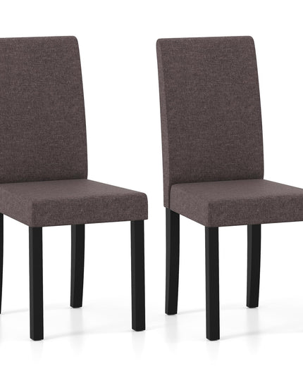 Giantex Upholstered Dining Chair Set of 2/4 with Rubber Wood Legs