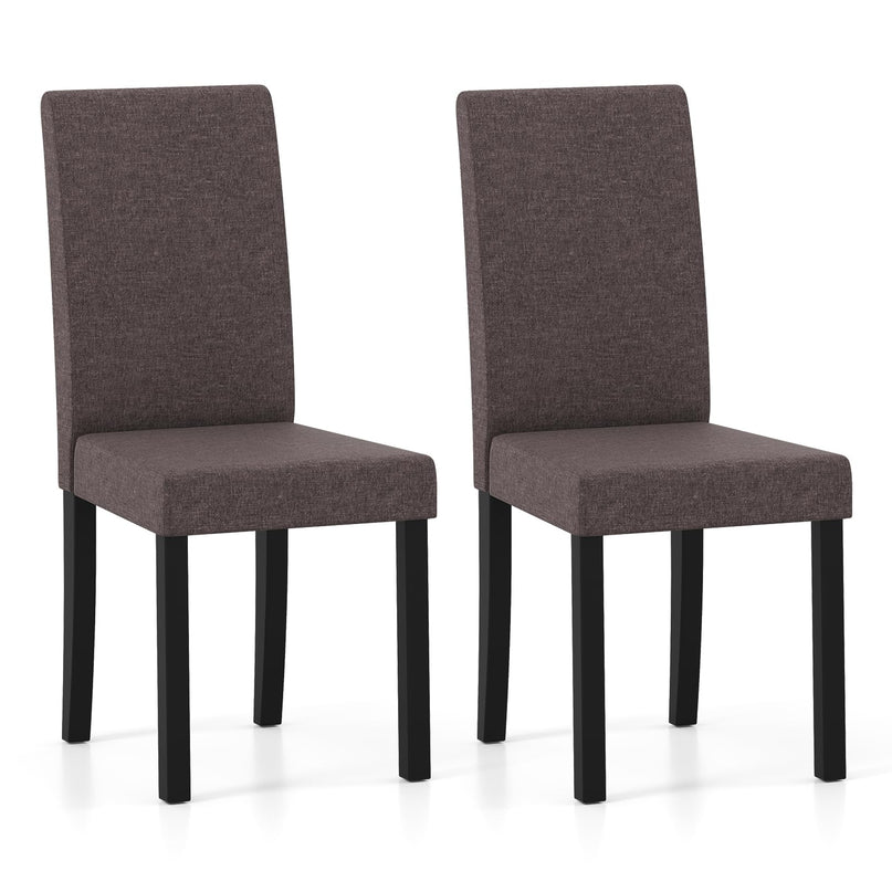 Giantex Upholstered Dining Chair Set of 2/4 with Rubber Wood Legs