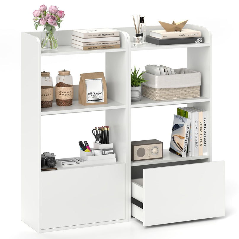 Giantex Bookshelf with Drawer for Living Room