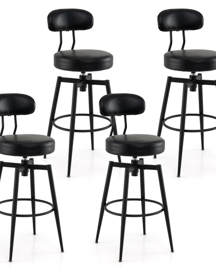 Giantex Swivel Barstools Set w/Upholstered Seat & Back