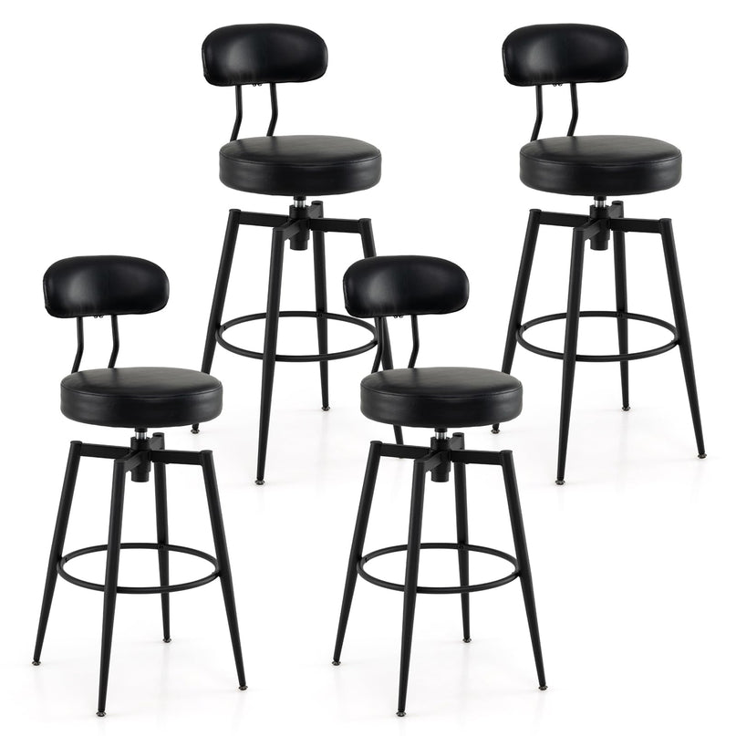 Giantex Swivel Barstools Set w/Upholstered Seat & Back
