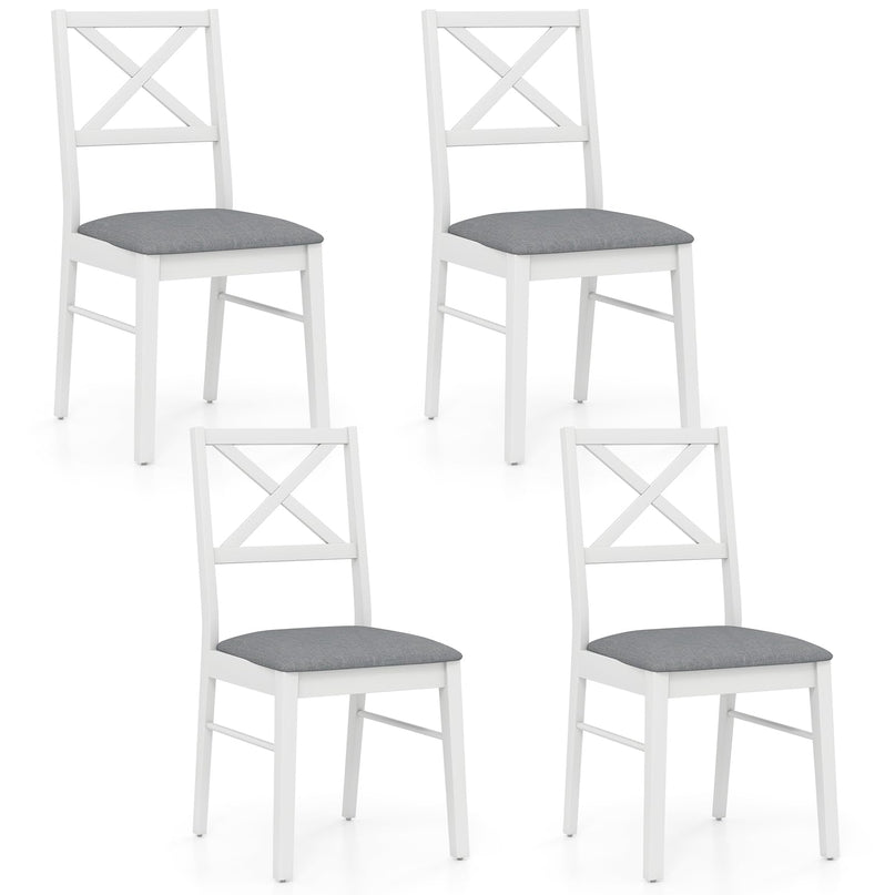 Giantex Wooden Dining Chairs Set of 2/4, Upholstered Kitchen Chairs w/Cross Back & Padded Seat