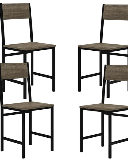 Lot de chaises de salle à manger Giantex, chaises de cuisine industrielles avec pieds en métal, dossier incliné
