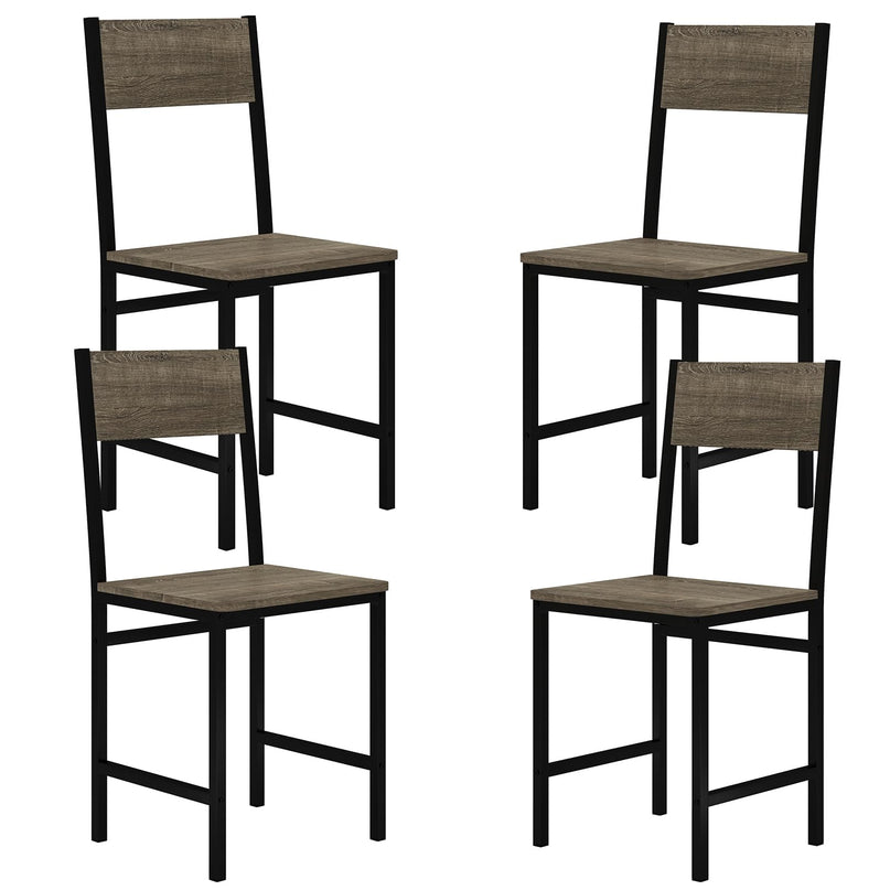 Giantex Dining Chairs Set, Industrial Kitchen Chairs with Metal Legs, Slanted Back