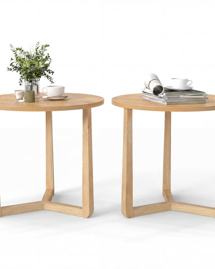 Table d'appoint de canapé Giantex 22,5 po avec pieds en bois pour salon et chambre à coucher