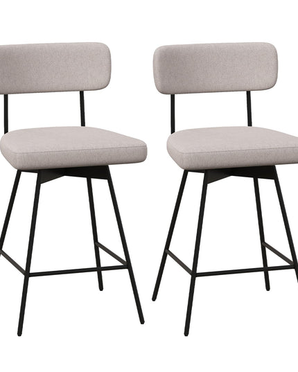Giantex Swivel Bar Stools,  Upholstered Bar Height Bar Chairs w/Padded Seat & Backrest
