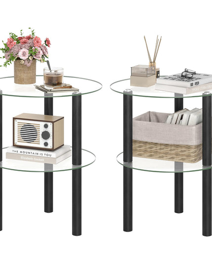 Giantex Round End Table for Living Room Bedroom Home Office