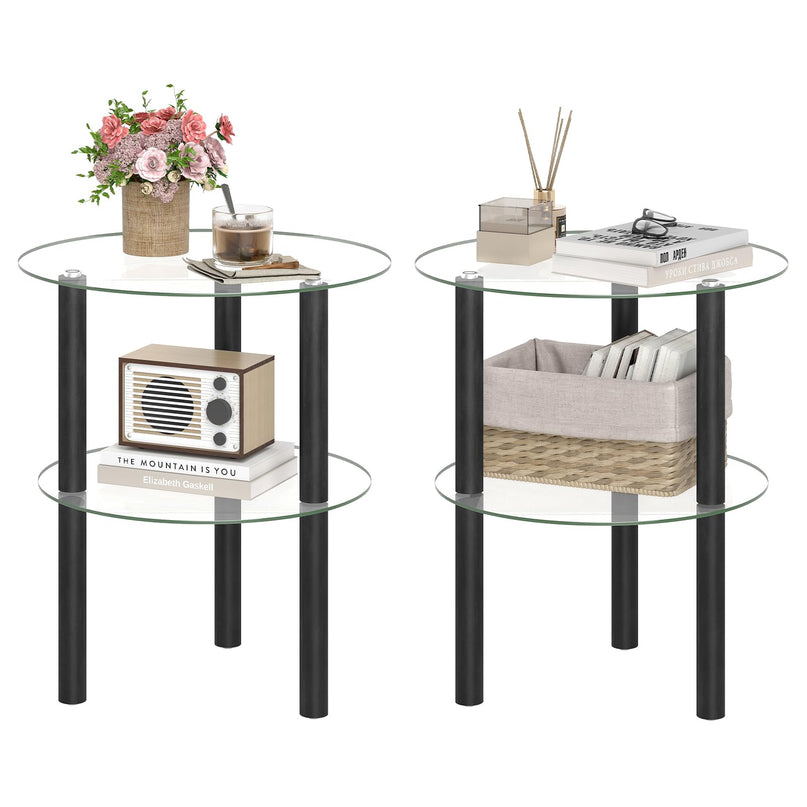 Giantex Round End Table for Living Room Bedroom Home Office