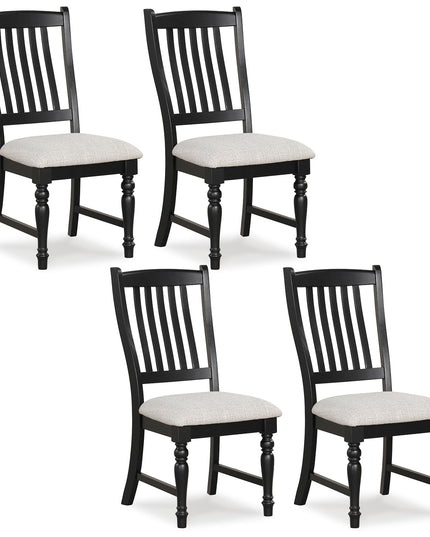 Giantex Chaises de salle à manger en bois, lot de 2/4, avec assise coussinée
