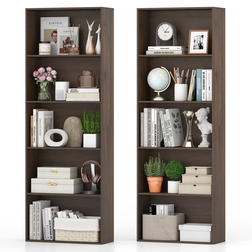 Giantex 5 Tier Bookshelf for Living Room Bedroom Home Office