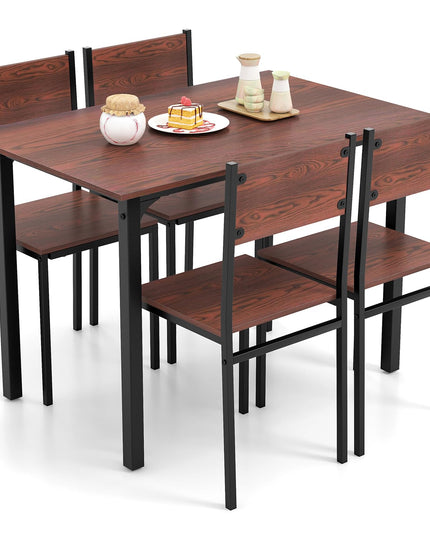Giantex Dining Table Set for 4, 5-Piece Kitchen Table Set with Dinner Table, Dining Chairs