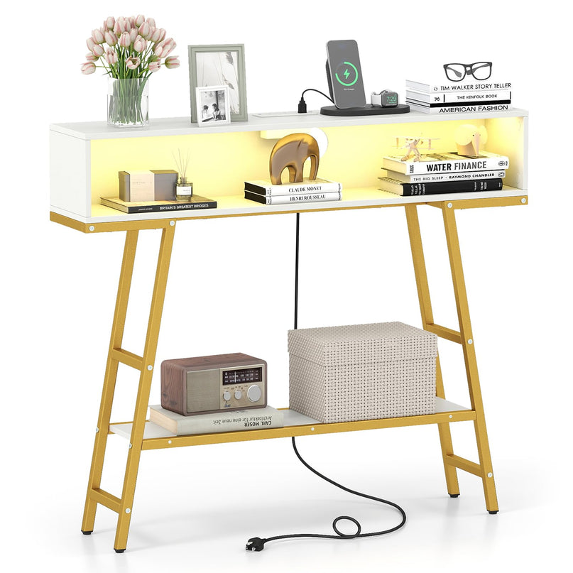 Console Giantex avec station de recharge et lumières LED