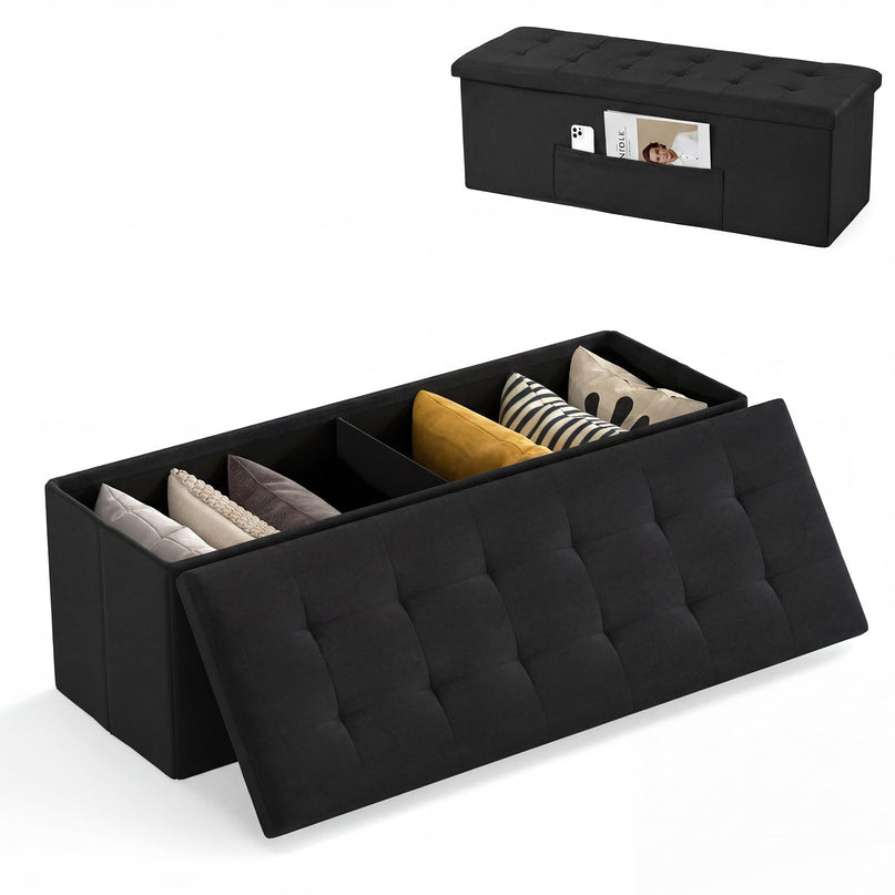 Banc de rangement pliant Giantex de 109 cm pour salon
