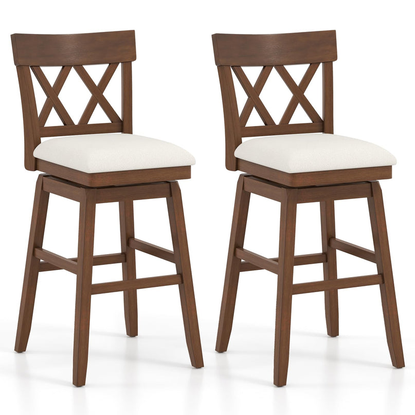 Giantex 31" Bar Stool Swivel Bar Height Bar Chair with Contoured Backrest