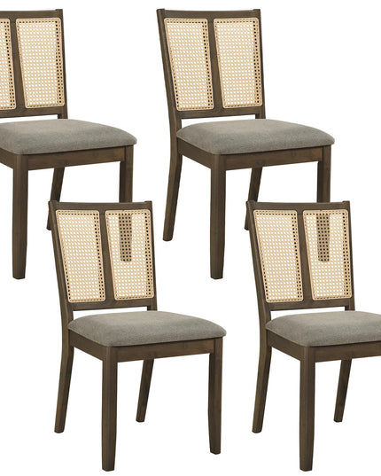 Giantex Rattan Dining Chairs Set of 2/4 w/Rubber Wood Frame