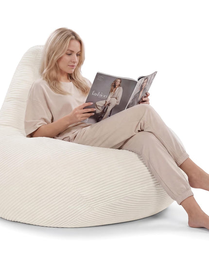 Giantex Bean Bag Chair for Adults with Skin-Friendly Corduroy Cover & Soft Sponge Filling