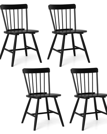 Giantex Windsor Dining Chairs Set of 2/4, Farmhouse Kitchen Chairs w/Rubber Wood Frame, Elegant Hollowed Backrest