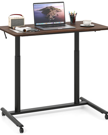 Giantex Mobile Standing Desk with Wheels & Aluminum Frame