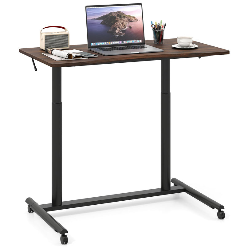 Giantex Mobile Standing Desk with Wheels & Aluminum Frame