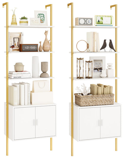 Giantex 5 Tier Wall Mounted Ladder Shelf for Living Room